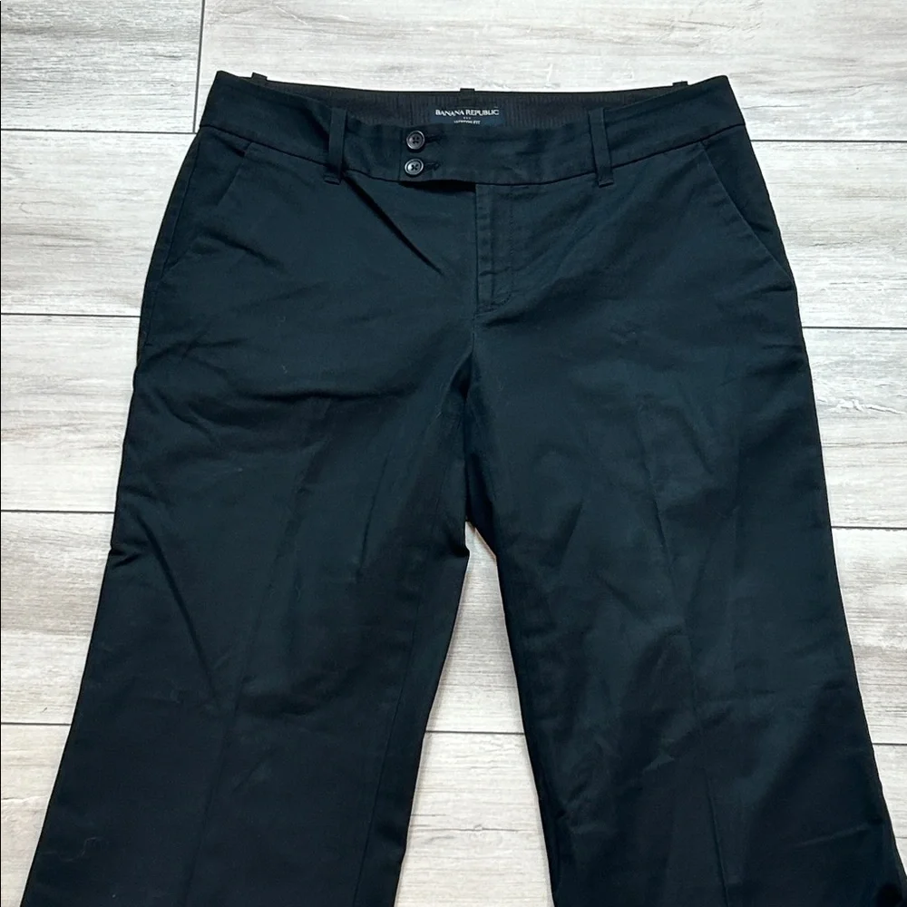 Banana Republic Jackson Fit black wide leg trouser pants size 8